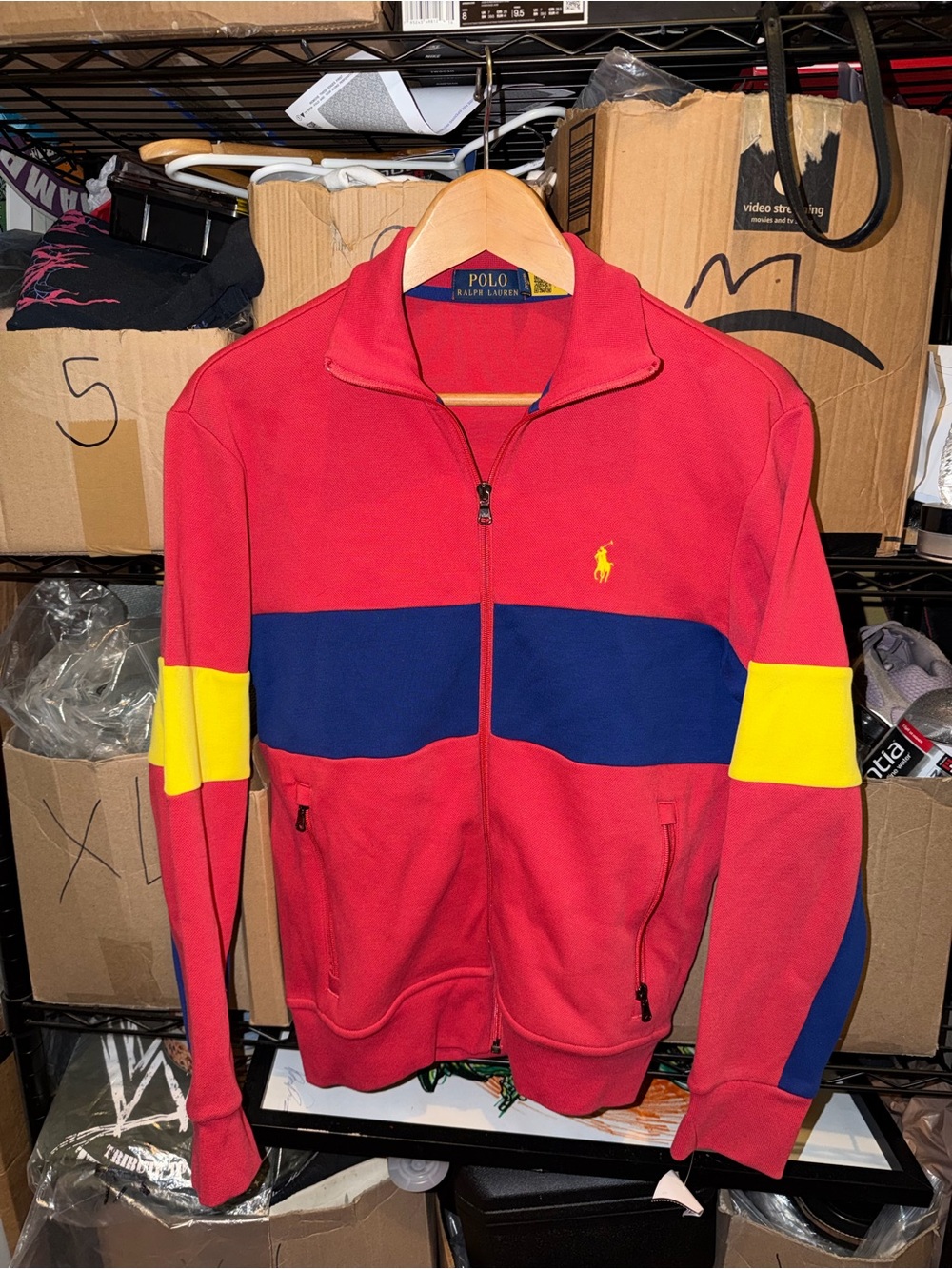 Polo by Ralph Lauren Red / Blue / Yellow Tracksuit Zip Up Jacket XS